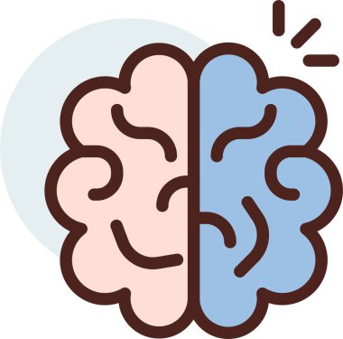 Beyin. Web simgesi basit illüstrasyon