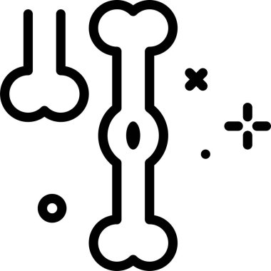 kemik web simgesi, basit vektör illüstrasyonu