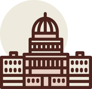 Bir bina simgesinin vektör illüstrasyonu