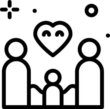 Aile. Web simgesi basit illüstrasyon