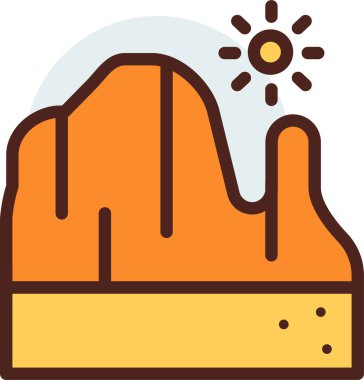 Dağlar. Web simgesi basit illüstrasyon