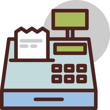 Yazar kasa. Basit resimleme