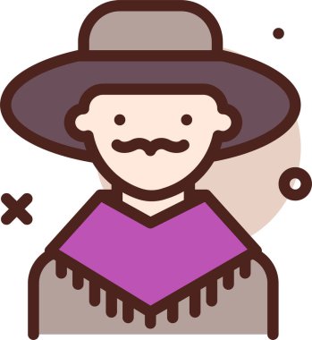 Batı web simgesi, basit vektör illüstrasyonu