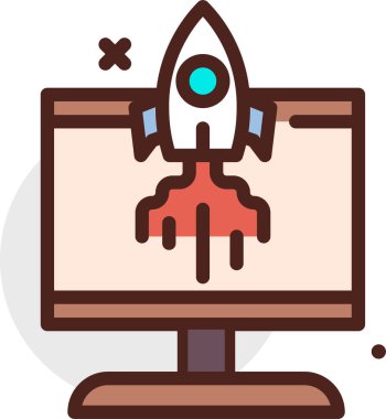 Başlangıç. Web simgesi basit illüstrasyon