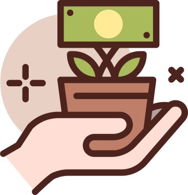 Beyaz arkaplanda izole edilmiş finansal simge ve vektör illüstrasyonu 