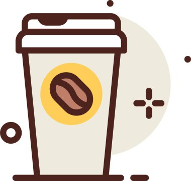 Kahve fincanı ikonu. Web için sıcak çikolata vektör simgelerinin düz çizimi