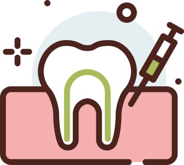 Diş çizgisi simgesi, vektör illüstrasyonu beyaz arkaplanda izole edildi  