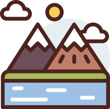 Dağlar. Web simgesi basit illüstrasyon