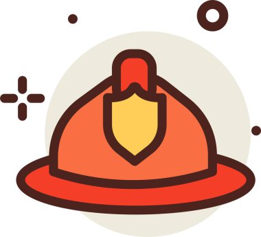 İtfaiyeci şapkası. Web simgesi basit illüstrasyon