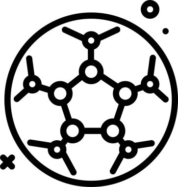 Atomun katı simgesi, basit vektör çizimi