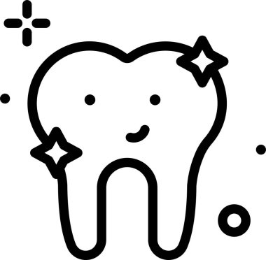 Diş çizgisi simgesi, vektör illüstrasyonu beyaz arkaplanda izole edildi  