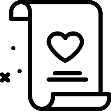 Aşk ve romantizm düz vektör simgesi.