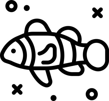 balık simgesi, vektör illüstrasyonu