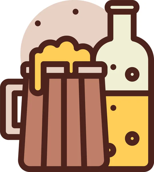 Une Bière Icône Web Illustration Simple — Image vectorielle