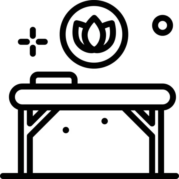 Icône Lampe Table Contour Chaise Massage Icônes Vectorielles Pour Conception — Image vectorielle