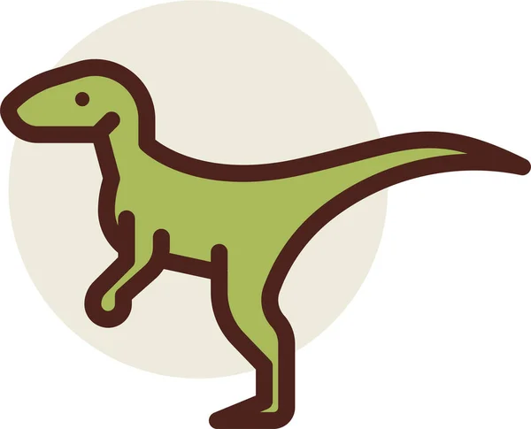 Joli Dinosaure Illustration Simple — Image vectorielle