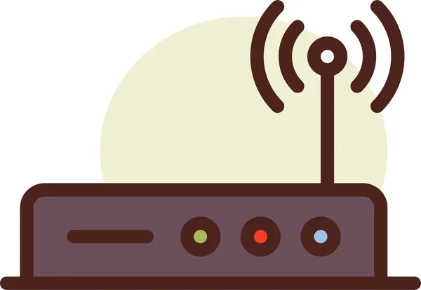 Wifi Router Icoon Platte Illustratie Van Draadloze Radio Vector Pictogrammen — Stockvector