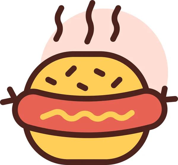 Een Cartoon Illustratie Van Een Hamburger Met Een Worst — Stockvector