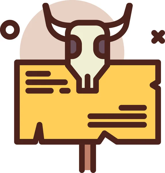 Vaca Icono Web Ilustración Simple — Vector de stock