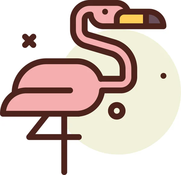 Flamingo Ícone Web Ilustração Simples — Vetor de Stock