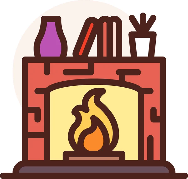 暖炉だ ウェブアイコンベクトル図 — ストックベクタ