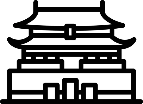 Chinese Tempel Eenvoudig Ontwerp — Stockvector