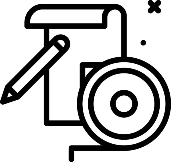 Nota Escritura Icono Plano Ilustración Vectorial — Vector de stock