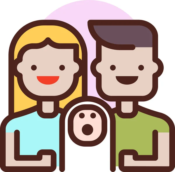 Familie Van Kinderen Vector Illustratie — Stockvector