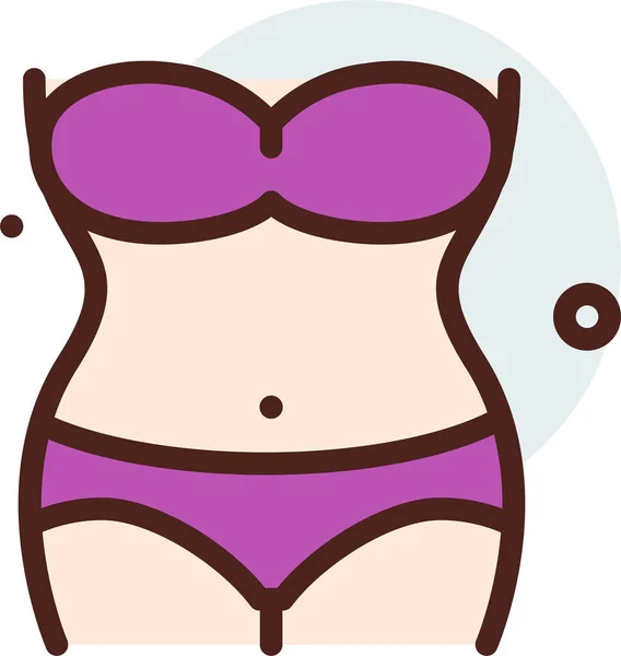 Krásná Sexy Ikona Prádla Karikatura Ženského Těla Vektorové Ilustrace Izolované — Stockový vektor