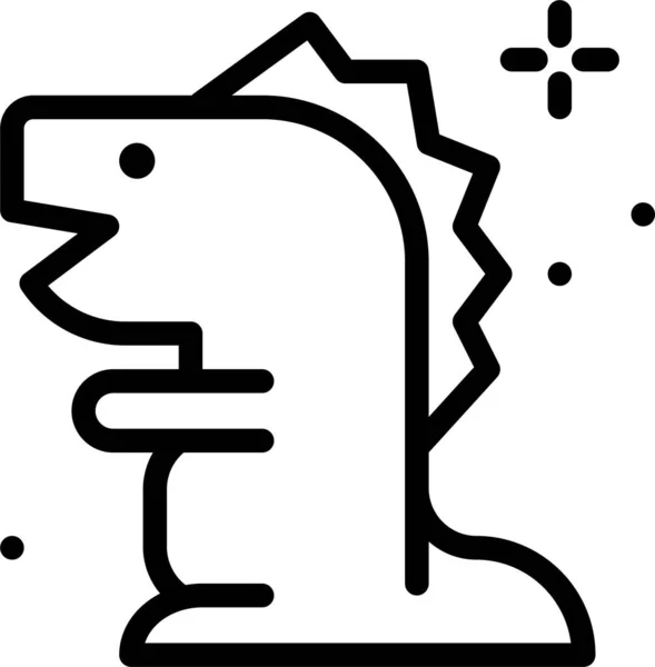 Dinosaurus Webová Ikona Jednoduchá Ilustrace — Stockový vektor