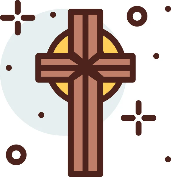 Cruz Cristiana Ilustración Simple — Vector de stock