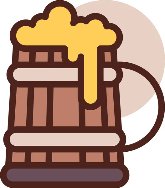 Cerveza Icono Web Ilustración Simple — Vector de stock