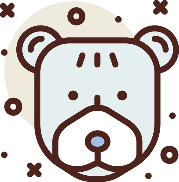 Cute Little Bear Smile White Background — Stock Vector