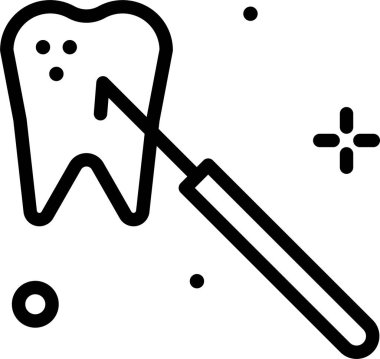 Diş çizgisi simgesi, vektör illüstrasyonu beyaz arkaplanda izole edildi  