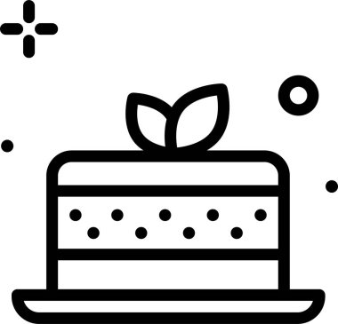 Kek. Web simgesi basit illüstrasyon