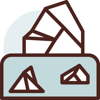 Bir binanın düz tasarımının vektör çizimi