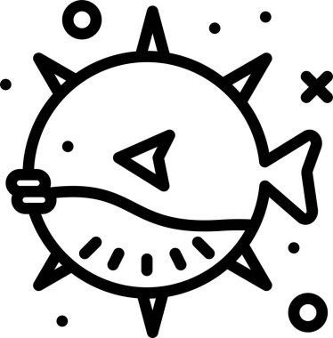 balık simgesi, vektör illüstrasyonu