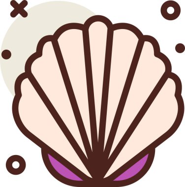 Deniz kabuğu simgesi. Deniz kabuğu vektör deseninin basit bir gösterimi.