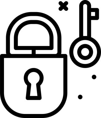 Kilit. Web simgesi basit illüstrasyon