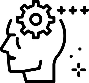 Beyin. Web simgesi basit illüstrasyon