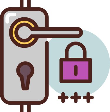 Beyaz arkaplanda izole edilmiş çizgi film tarzında kilit simgesi. vektör illüstrasyonu