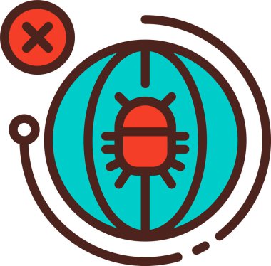 Virüs ya da hata web simgesi, basit vektör illüstrasyonu