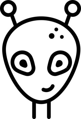 Uzaylı. Web simgesi basit illüstrasyon