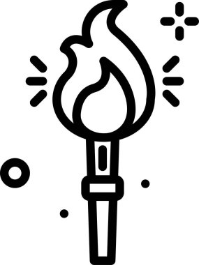 Meşale. Web simgesi basit illüstrasyon