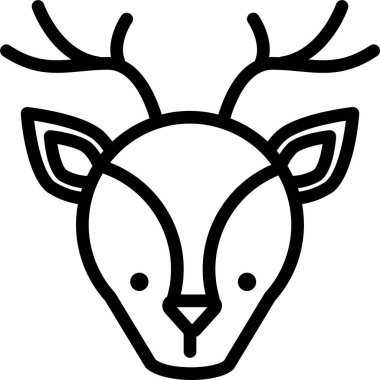 Geyik. Web simgesi basit illüstrasyon