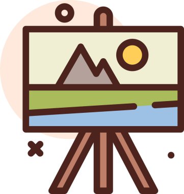 kamp web simgesi, basit vektör illüstrasyonu