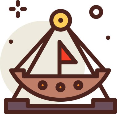 karnaval simgesi, vektör illüstrasyonu beyaz arkaplanda izole edildi