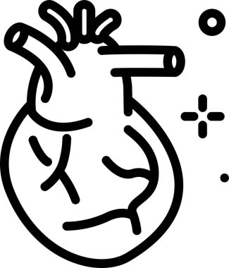 kalp ağı simgesi, basit vektör illüstrasyonu