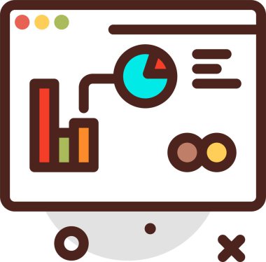 Web, mobil ve bilgi grafikleri için bilgisayar arayüzü simgesi. vektör koyu eğim sembolü.