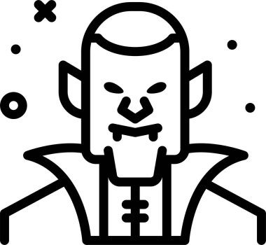 Drakula simgesi, vektör illüstrasyonu beyaz arkaplanda izole edildi